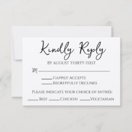 Tarjeta de RSVP Rústica Boho con Fuente Manuscrita
