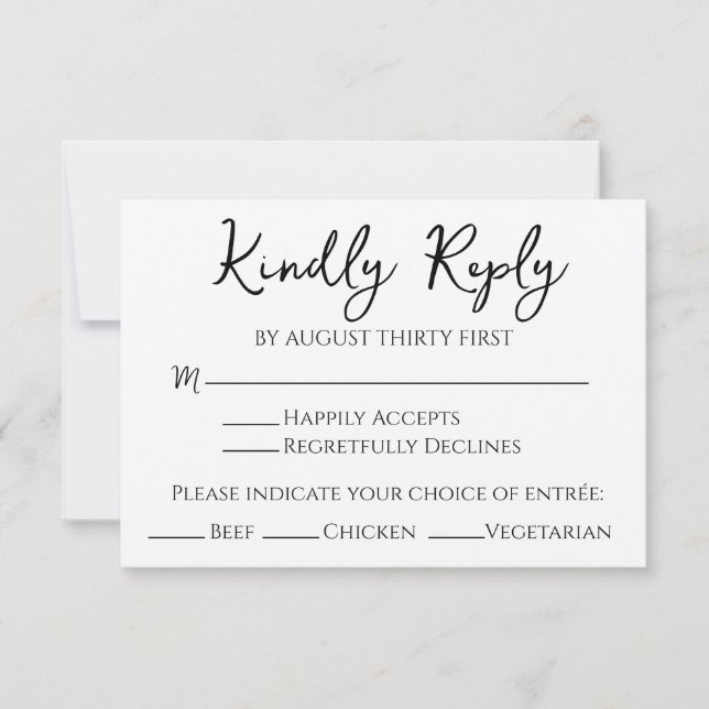 Tarjeta de RSVP Rústica Boho con Fuente Manuscrita (Anverso)