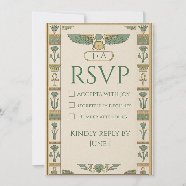 Tarjeta de RSVP Sagrada del Antiguo Egipto (Anverso)