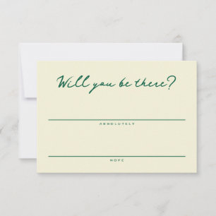 Tarjeta de RSVP simple amarilla y verde