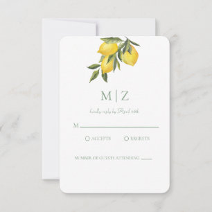 Tarjeta de RSVP Simple Chic Citrus