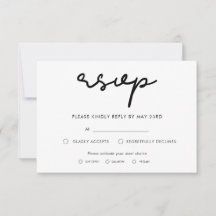 Tarjeta de RSVP simple con elección de comida