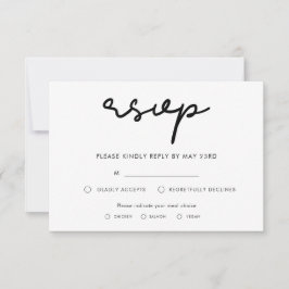 Tarjeta de RSVP simple con elección de comida