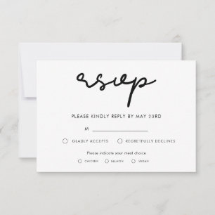 Tarjeta de RSVP simple con elección de comida