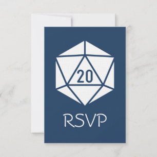 Tarjeta de RSVP Tabletop Chic en Azul Marino