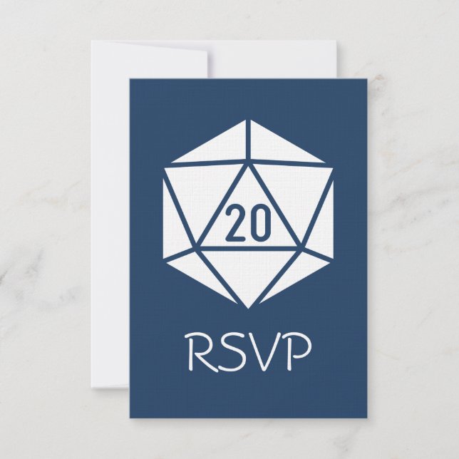 Tarjeta de RSVP Tabletop Chic en Azul Marino (Anverso)