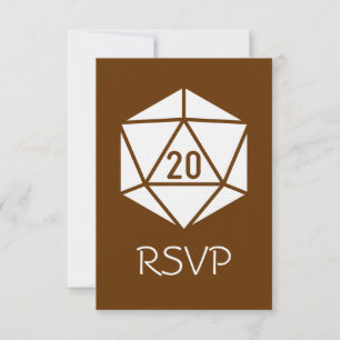 Tarjeta de RSVP Tabletop Chic en Chocolate