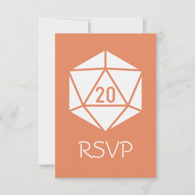 Tarjeta de RSVP Tabletop Chic en Coral (Anverso)