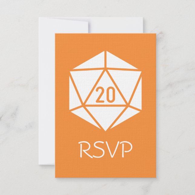 Tarjeta de RSVP Tabletop Chic en Naranja (Anverso)