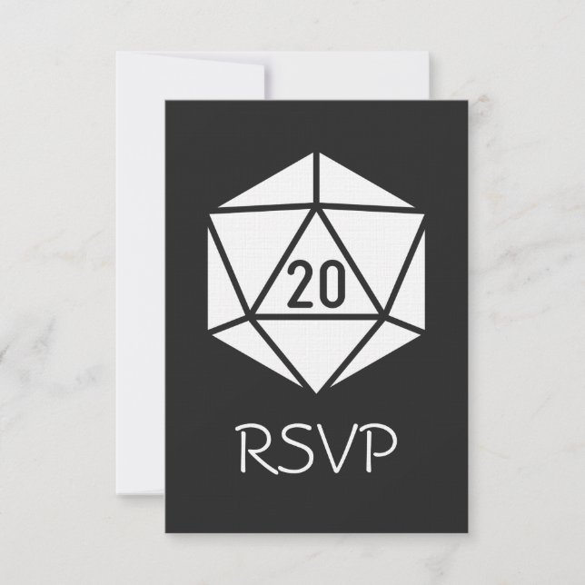 Tarjeta de RSVP Tabletop Chic en Negro (Anverso)