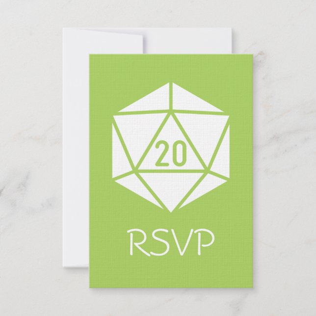 Tarjeta de RSVP Tabletop Chic en Peridot (Anverso)