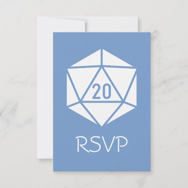 Tarjeta de RSVP Tabletop Chic en Periwinkle (Anverso)