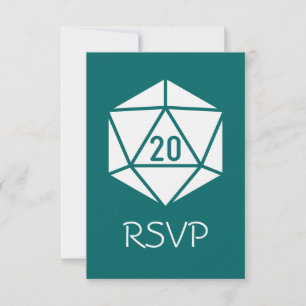 Tarjeta de RSVP Tabletop Chic en Verde Turquesa