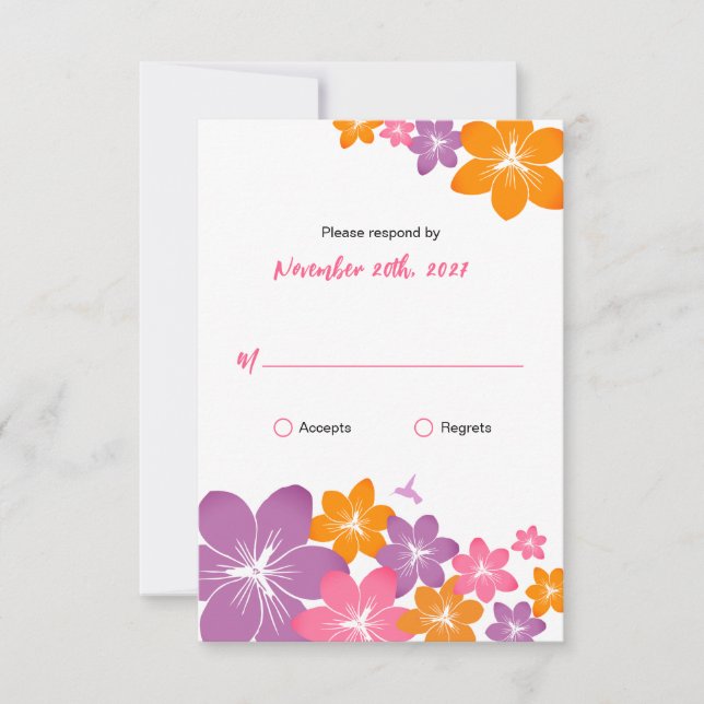 Tarjeta de RSVP Tropical (Anverso)