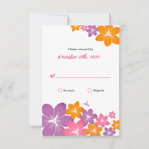 Tarjeta de RSVP Tropical