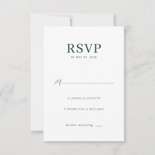Tarjeta de RSVP Verde Elegante