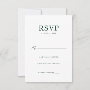 Tarjeta de RSVP Verde Elegante