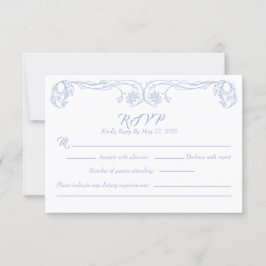 Tarjeta de RSVP Vintage Elegante – Filigrana de Ro