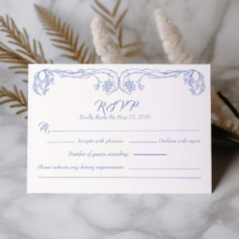 Tarjeta de RSVP Vintage Elegante – Filigrana de Ro