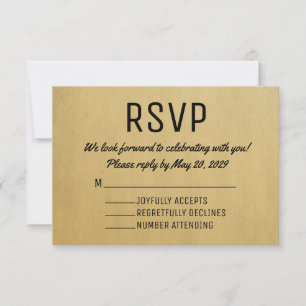 Tarjeta de RSVP Vintage Tarjetas de Respuesta de M