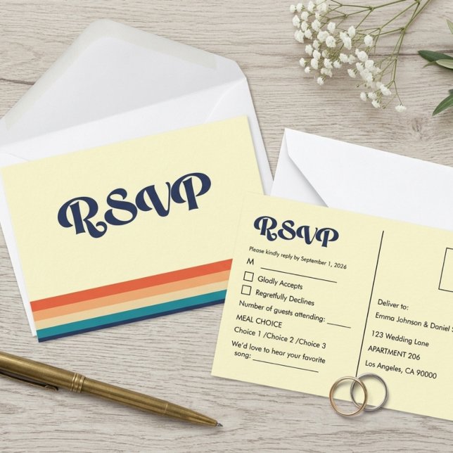 Tarjeta de RSVP Vintage Vibes (Subido por el creador)
