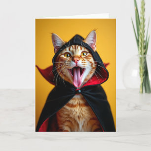 Tarjeta de Rugido de Vampiro de Rayas Naranjas