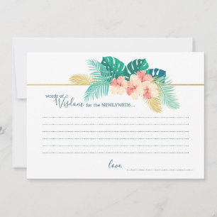 Tarjeta de sabiduría de boda de hibisco hawaiano d