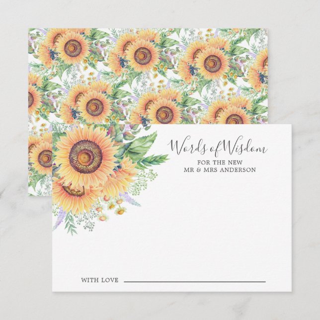 Tarjeta de sabiduría en el jardín del girasol (Anverso / Reverso)