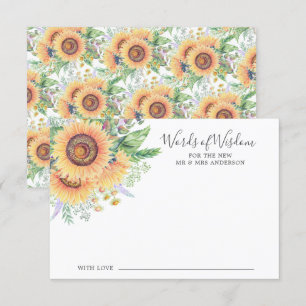 Tarjeta de sabiduría en el jardín del girasol
