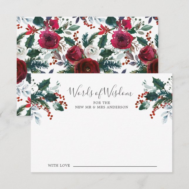 Tarjeta de sabiduría floral de flor de invierno (Anverso / Reverso)