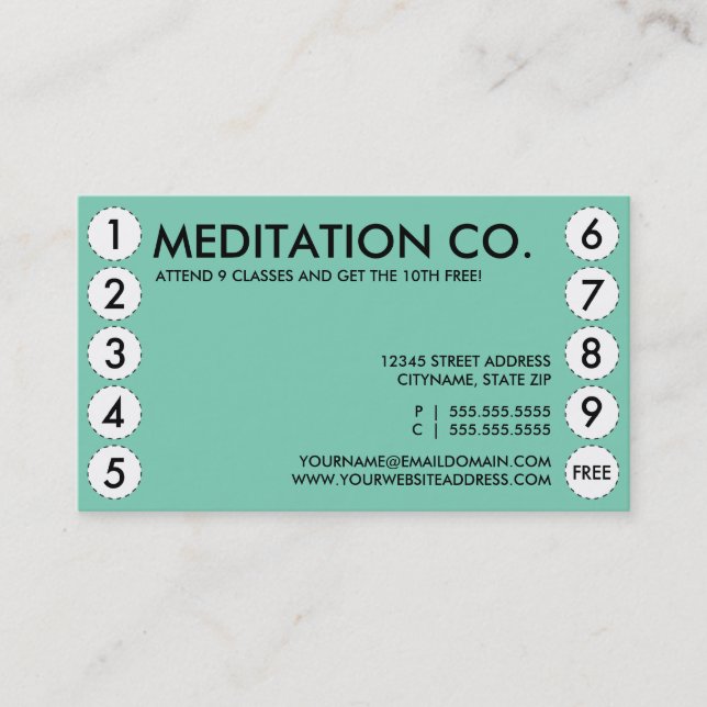 tarjeta de sacador de la meditación (Anverso)