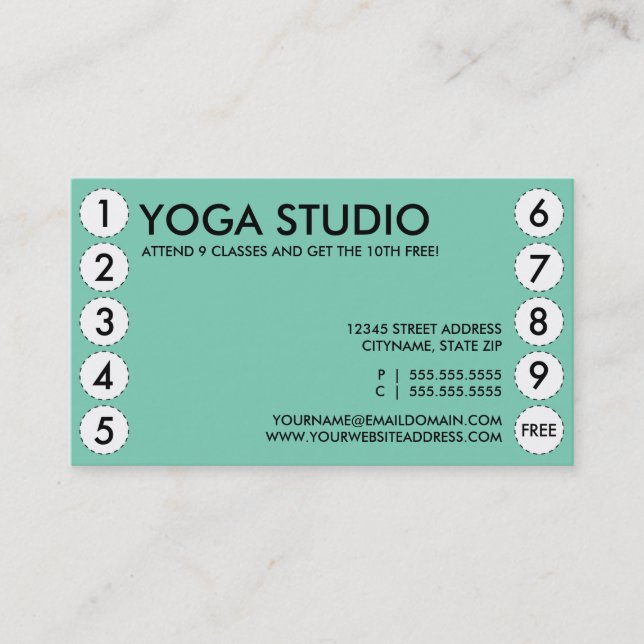 tarjeta de sacador de la yoga (Anverso)