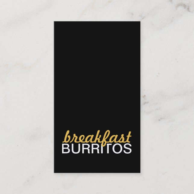 tarjeta de sacador de los burritos del desayuno (Anverso)