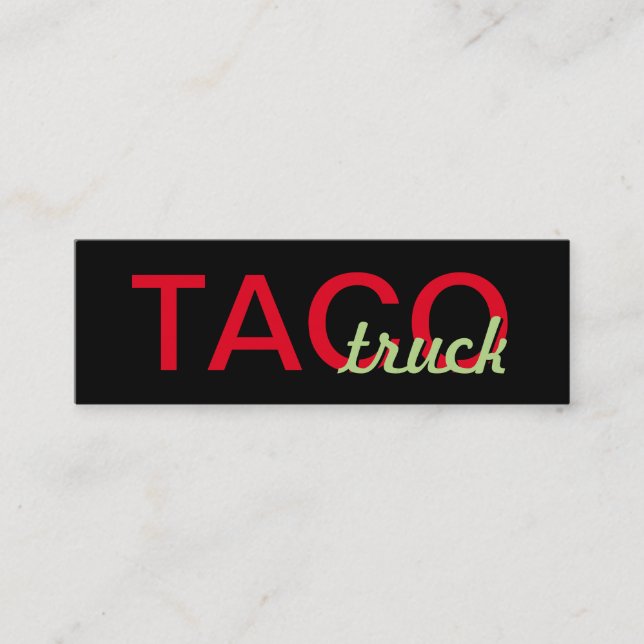 tarjeta de sacador del camión del taco (Anverso)