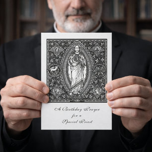 Tarjeta de sacerdote católico para la oración del 