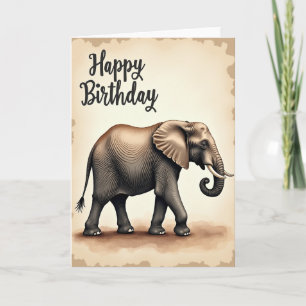 Tarjeta de Safari de Elefante Salvaje