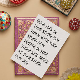 Tarjeta de salida - Buena suerte en tu nuevo y est