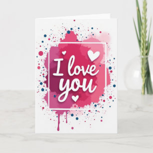 Tarjeta de Salpicadura de Color 'Te Amo'