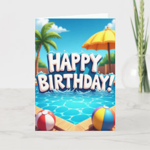 Tarjeta de Salpicadura de Piscina Alegre