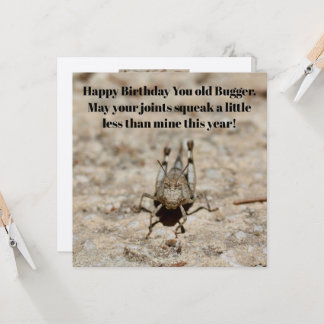 Tarjeta de saltamontes 'Feliz Cumpleaños Viejo Bri