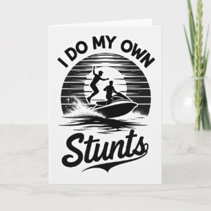 Tarjeta de Salto de Moto de Agua de Cumpleaños de