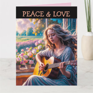 TARJETA DE SALUD DE CUMPLEAÑOS DE LA chica GUITAR 