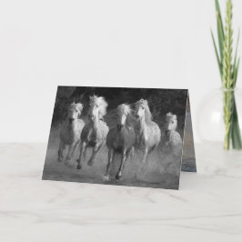 Tarjeta de saludo a caballo de carreras de agua