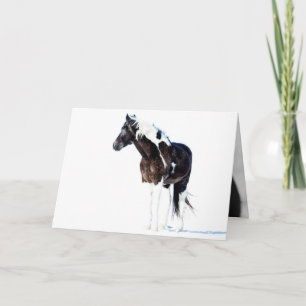 Tarjeta de saludo a caballo silvestre - pintura al