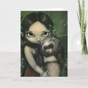 Tarjeta de saludo "A Ferret and His Fairy"