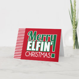 Tarjeta de saludo a los Navidades de Merry Elfin