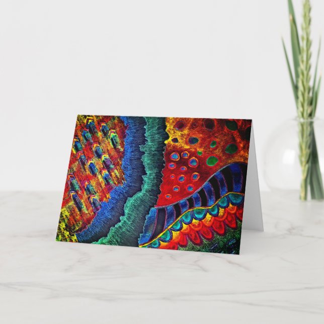 Tarjeta de saludo abstracta "Blue Crystal" (Anverso)