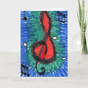 Tarjeta de saludo abstracta "El sonido del rojo"