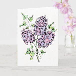 Tarjeta de saludo - acuarela NGA - Bouquet Lilac #