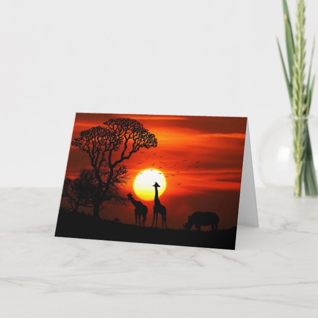 Tarjeta de saludo africana Sunset (Anverso)